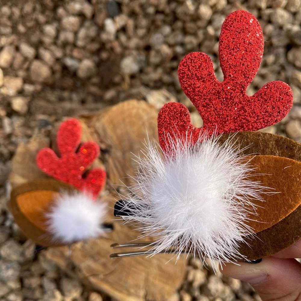 Halloween & Christmas Deer‎ Red Hair Clip
